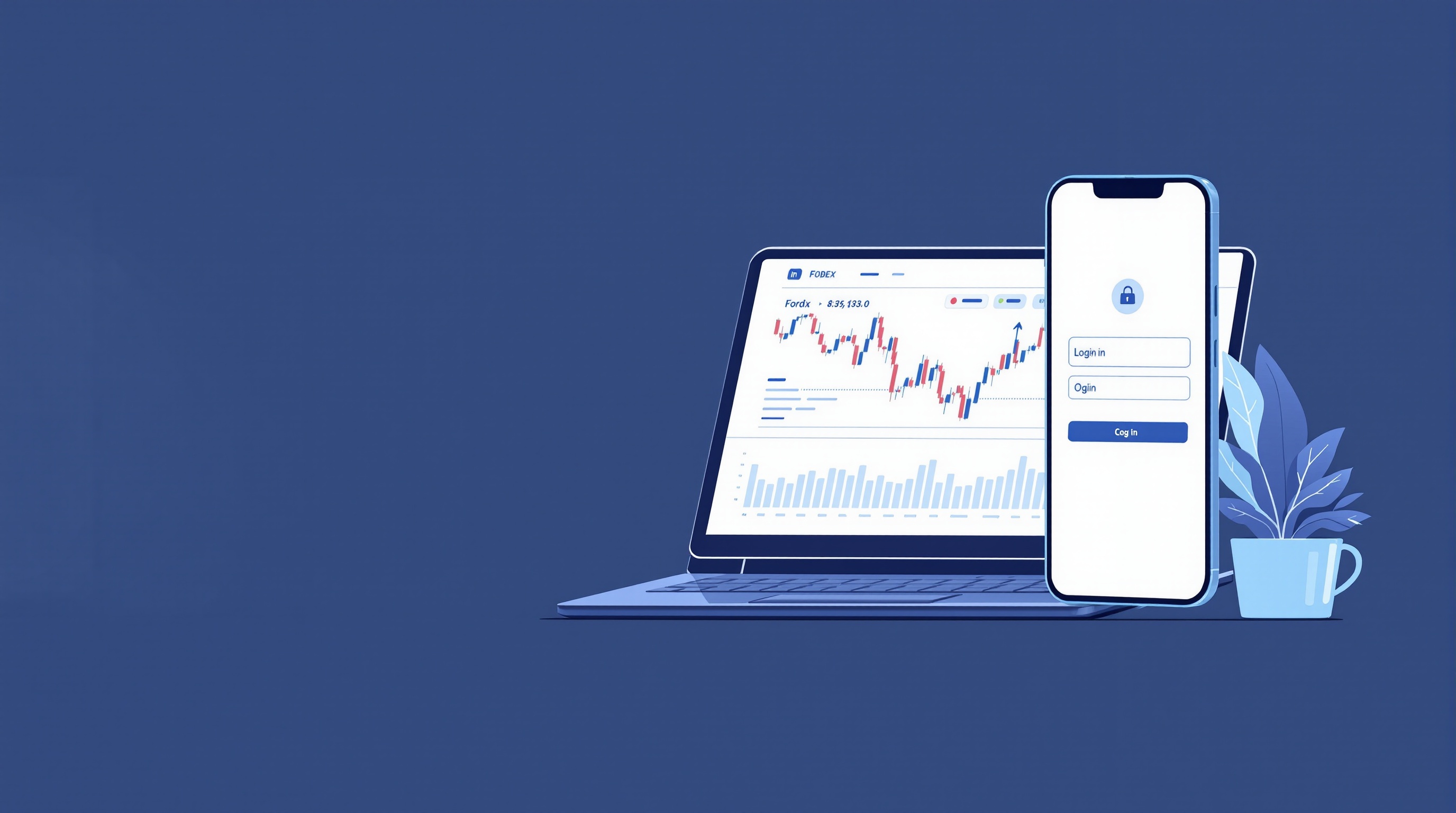 Trader connecting MetaTrader 5 platform to a UK broker account on a laptop