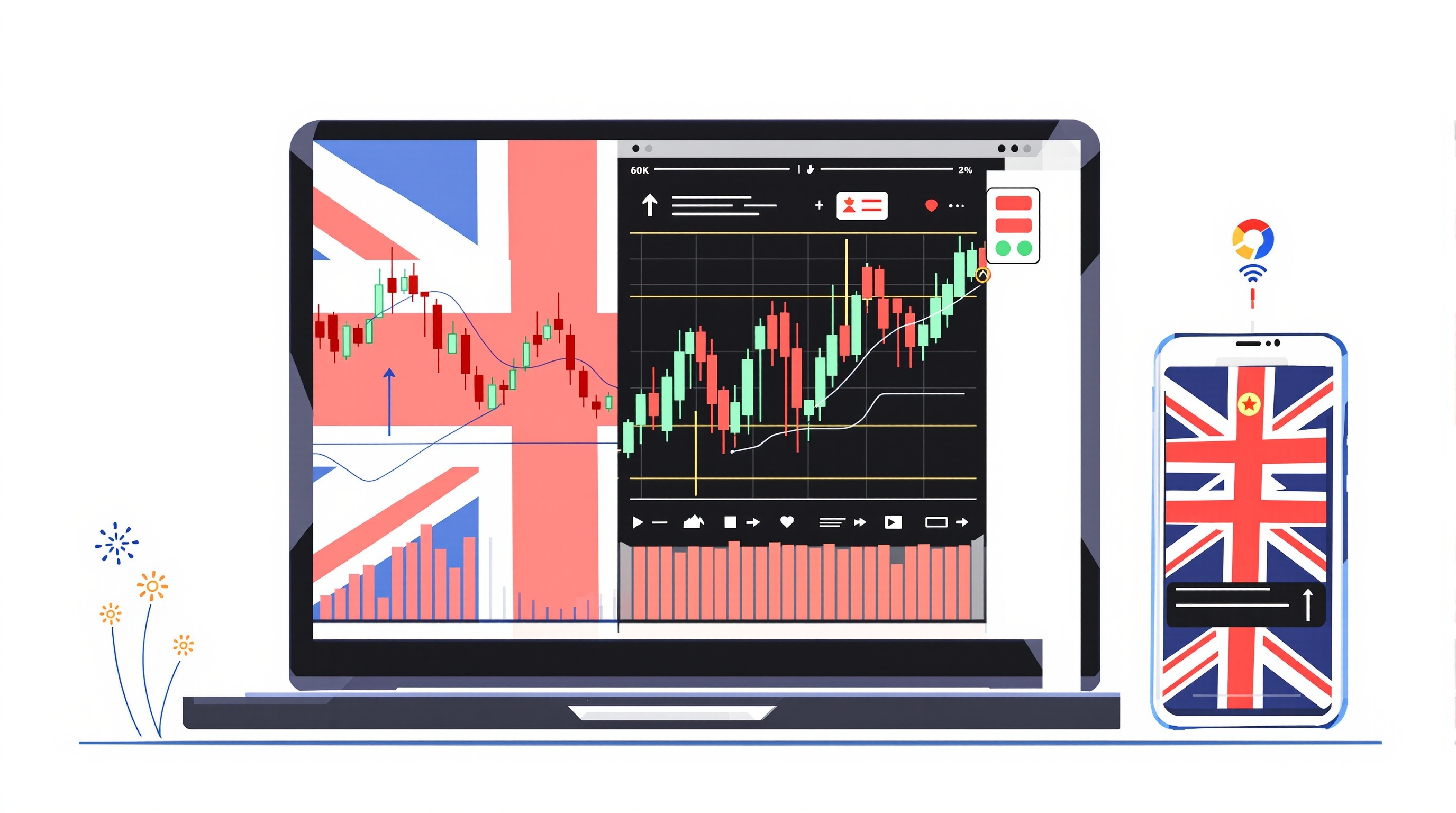 Trader connecting MetaTrader 5 platform to a broker server on a UK desktop setup