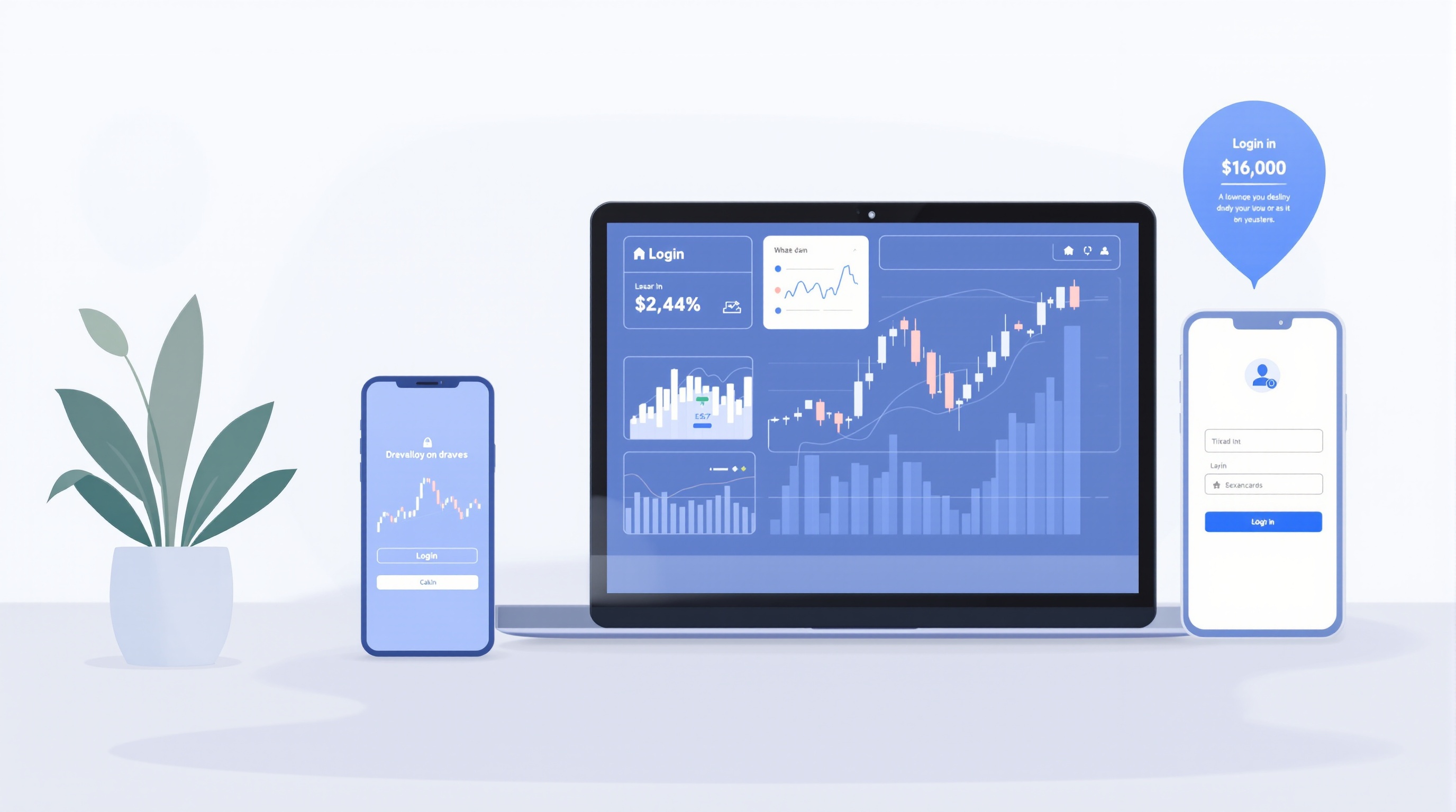 Trader setting up MetaTrader 5 platform connection on a laptop with forex charts visible