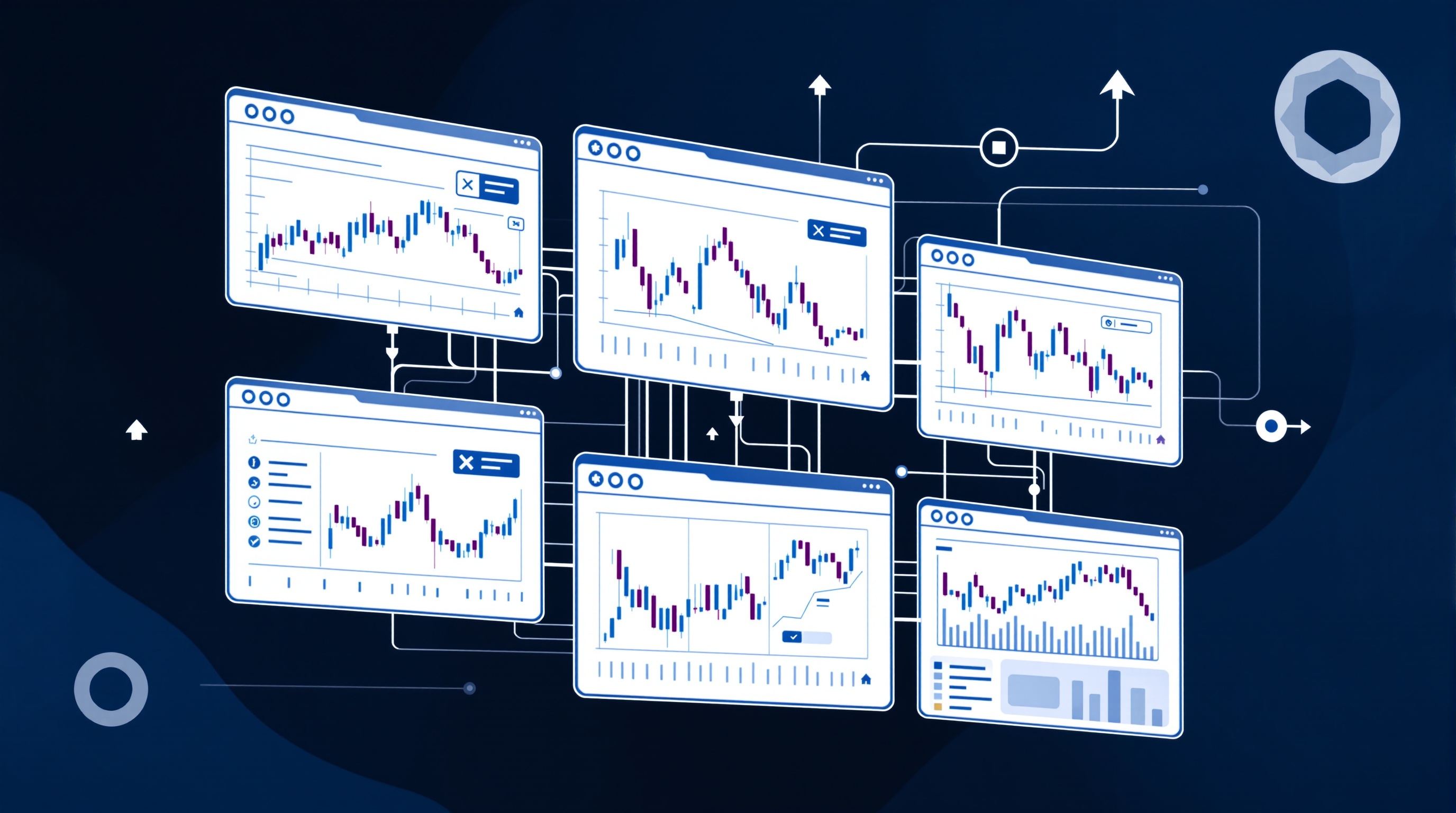 Trader monitoring a dashboard of multiple expert advisors running on a remote VPS server