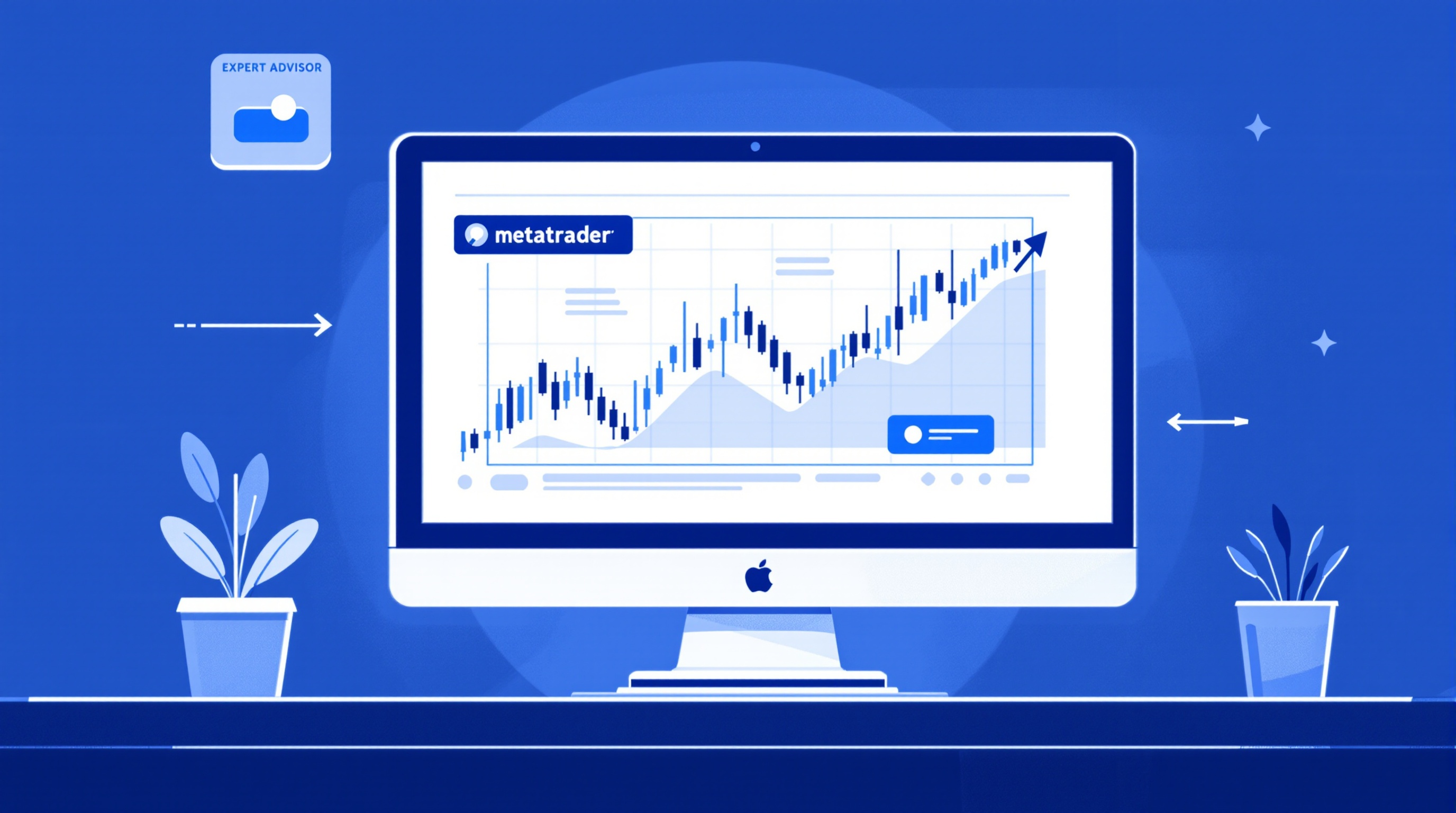 Trader enabling Expert Advisors on a MetaTrader chart with AutoTrading toggle visible