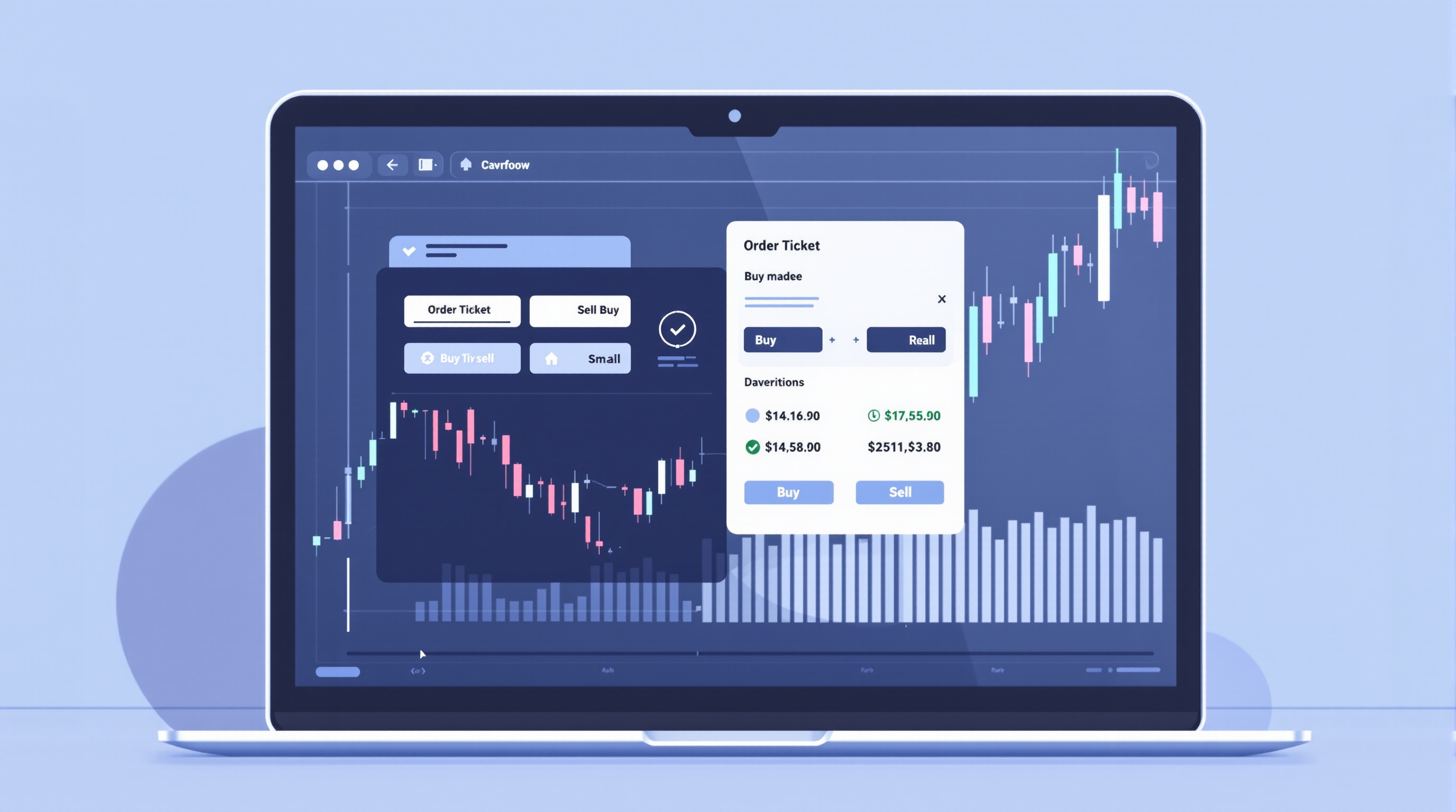 Trader's screen showing a MetaTrader order ticket with lot size, stop loss and take profit fields